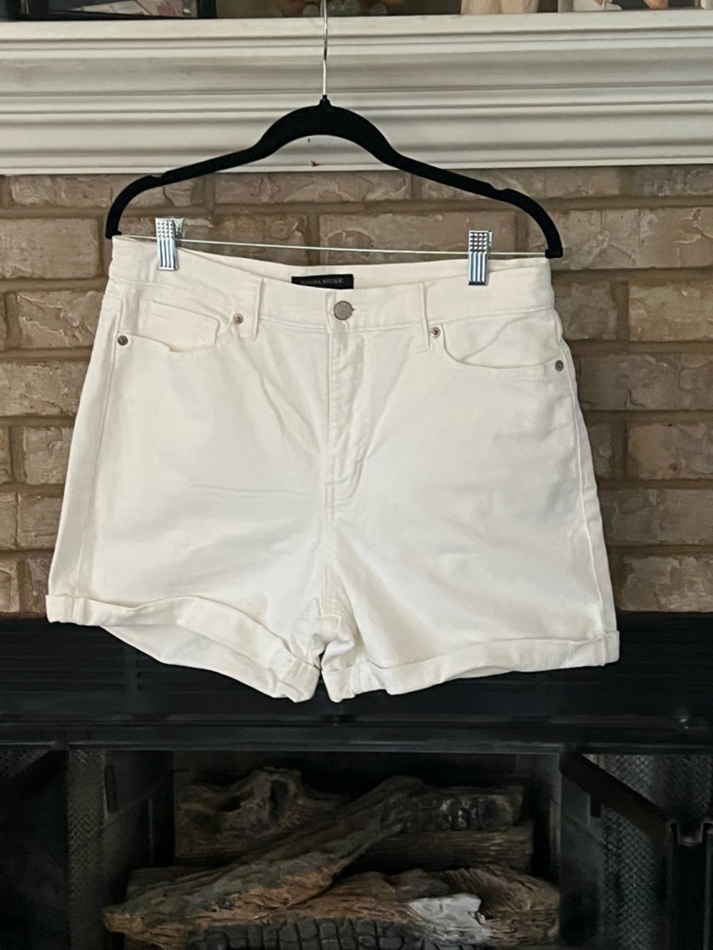 Banana Republic Cream High-Rise Denim Shorts